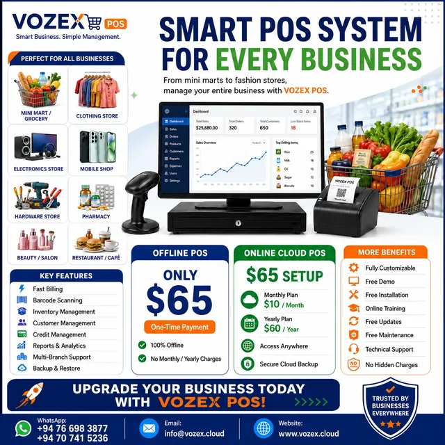 VOZEX Smart POS System for every business