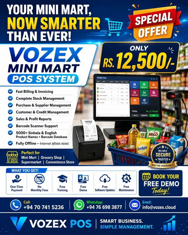 VOZEX Mini Mart POS System English offer